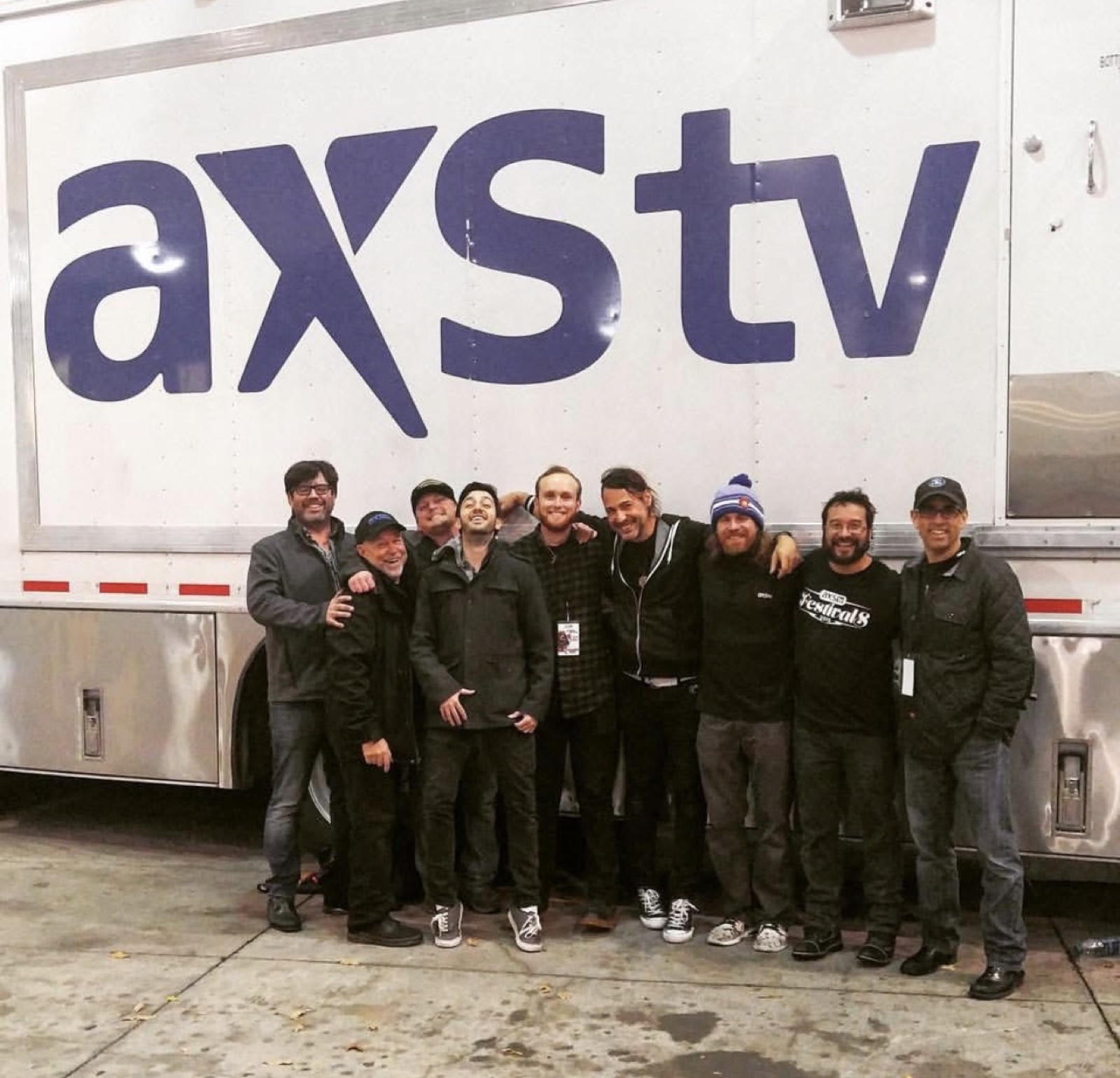 The AXS TV crew in front of the production truck