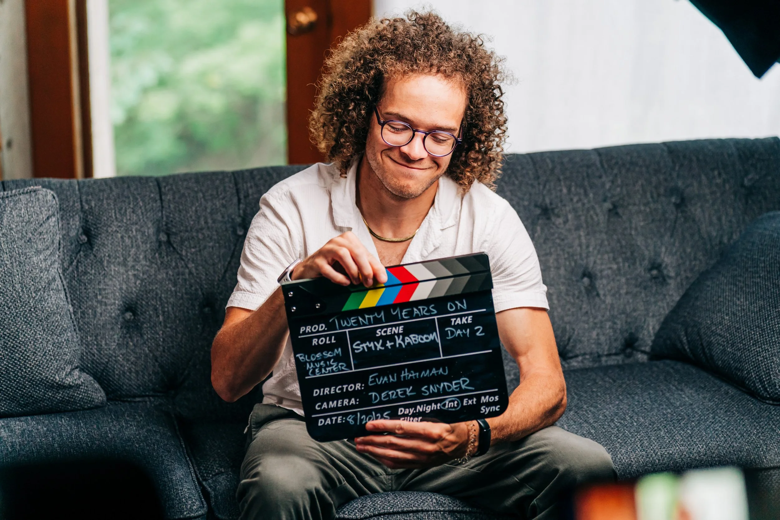 Interview setup on the Twenty Years On shoot